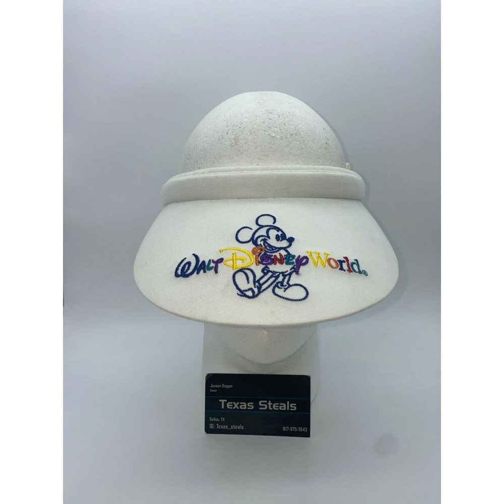 Vintage Walt Disney World White Visor Hat